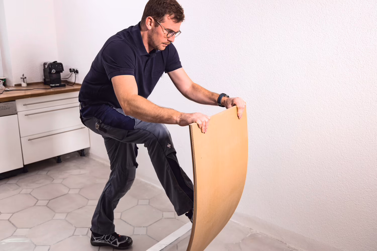 Separate the support and top panels from each other by bending them slightly.