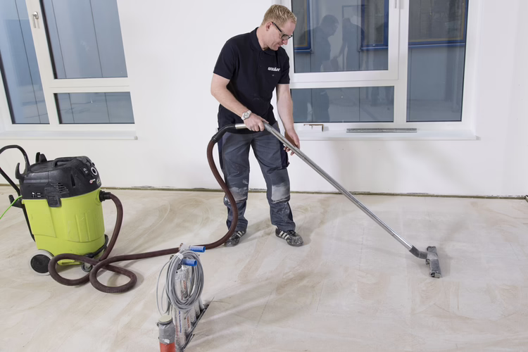 Next, clean the area from dust and dirt using a powerful vacuum cleaner.