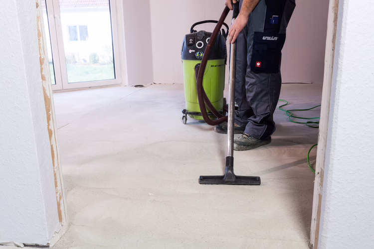Next, clean the area from dust and dirt using a powerful vacuum cleaner.