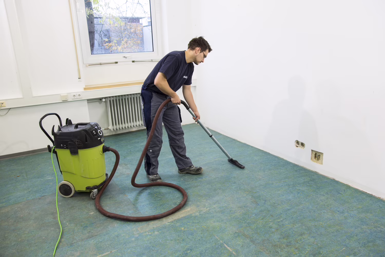 Vacuum or damp-sweep the substrate with clean water to remove dust, dirt, etc..